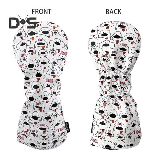 Golf Club Cover for Drivers Fairway Woods Hybrids Mallet Putter Headcover Cartoon Puppy Design Golf Club Protector