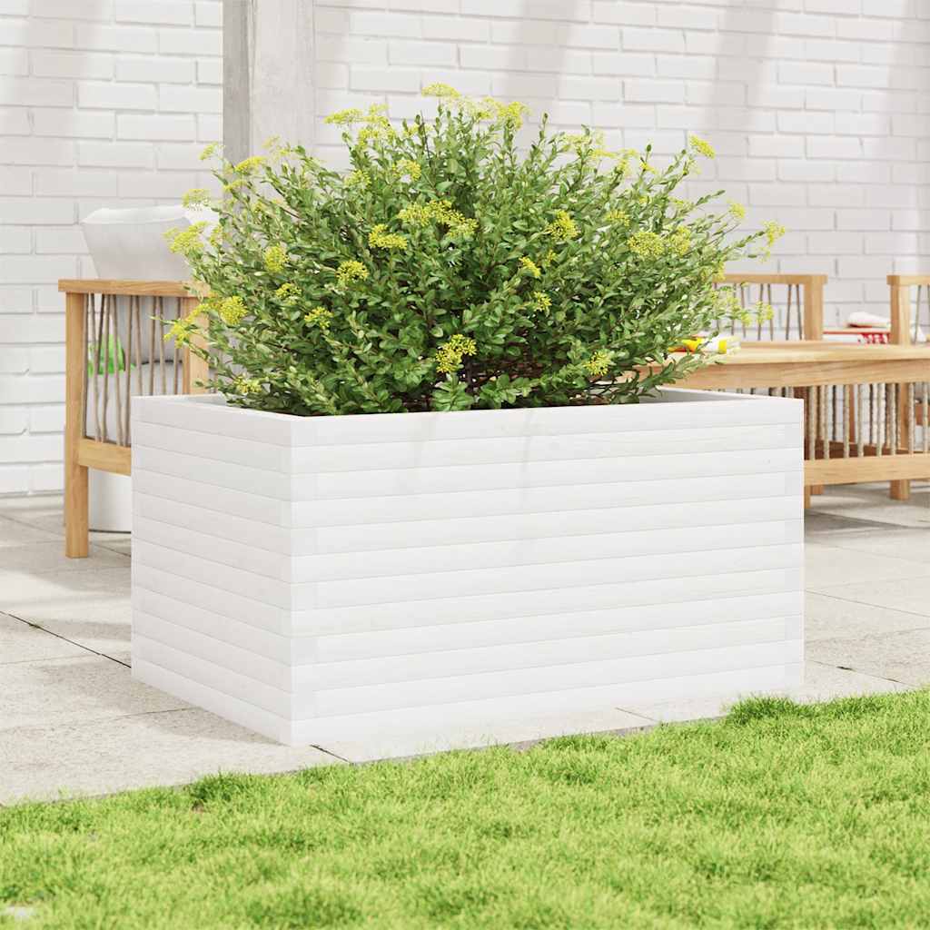 Planting Box White 90x60x46 cm Solid Pine Wood