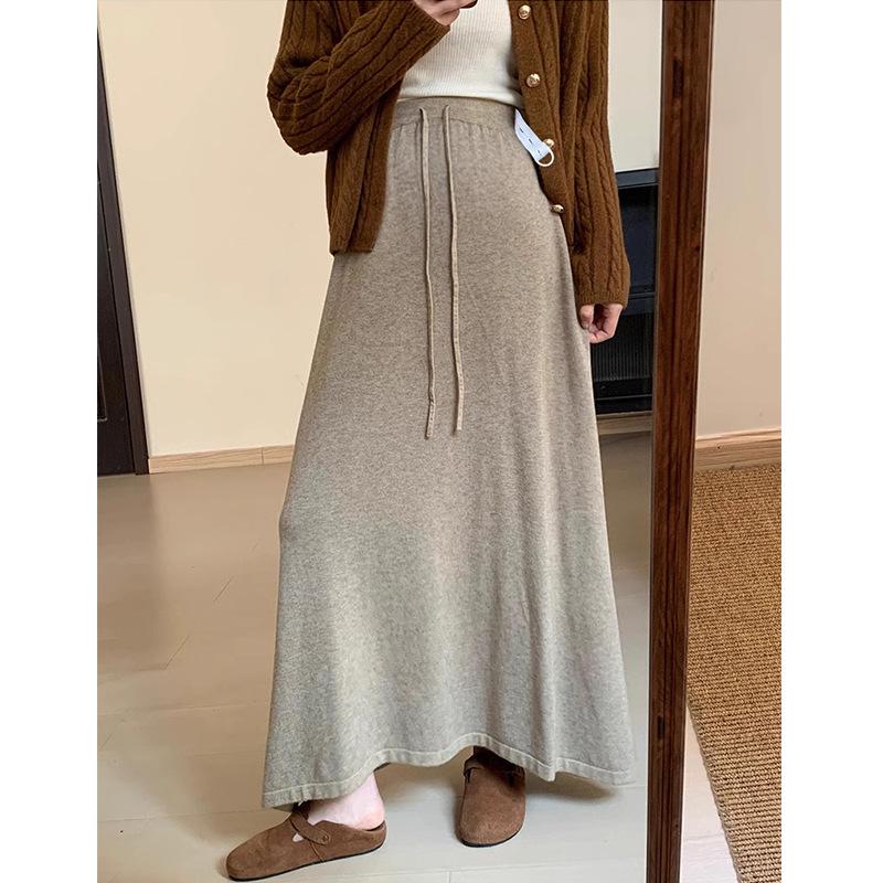 Tmall Quality Maternity Cashmere Knitted Autumn Skirt - Adjustable, Warm, and Comfortable