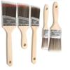 5Pcs Paint Brush Set White Coffee-colored Paint Long-handled Bevel Art-specific Nylon Brushes for Barbecues and Marine Use