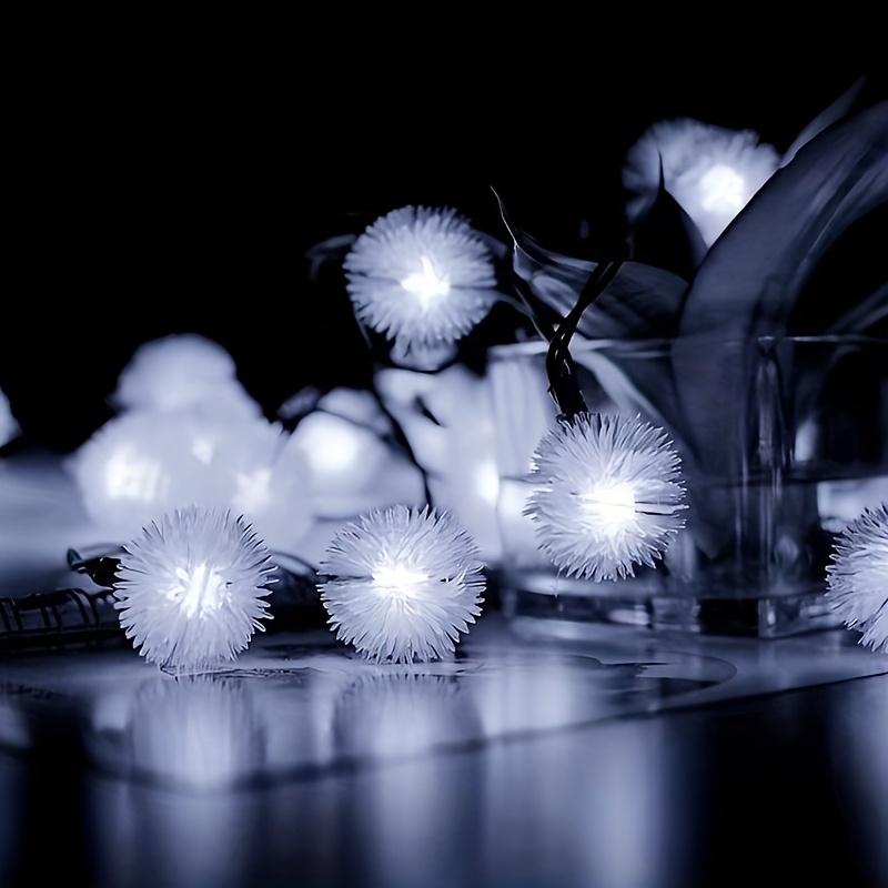 5/6/9m Solar-Powered Dandelion Seed Ball String Lights, 8 Modes Garden Decorative Hanging Ornaments, Christmas Decoration Light