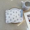 Adorable Blue Cartoon Makeup Bag: Mini Pure Cotton Coin and Earphone Pouch, Lipstick Carrier, Portable Storage.