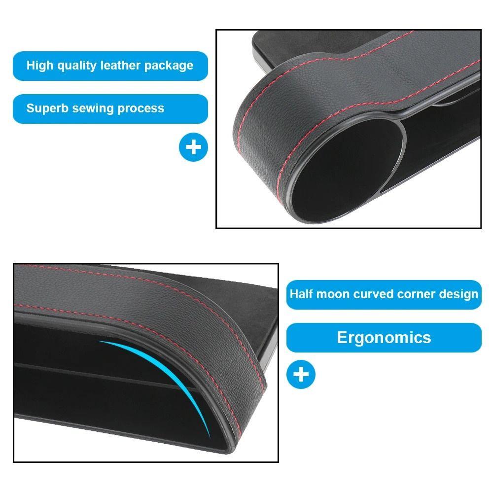 Leather Leather Car Seat Gap Storage Box Cup Holder Car Organizer Box  Between Car Seat Catcher