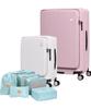 QRANG Family Travel Set 1 Lyon 66Cm (20 Inch) + 76Cm (29 Inch) + 6-Piece Pouch Suitcase