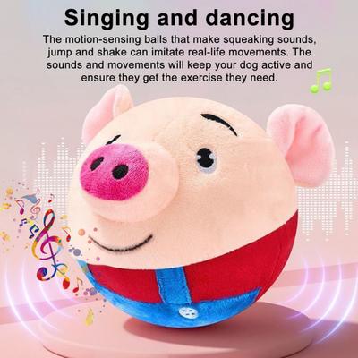 Aktivní pohybující se plyšová hračka pro mazlíčky Interaktivní mazlíček Skákací míč Omyvatelná kreslená Pískací prasečí hračka pro psy Štěňata Úleva od úzkosti a Cvičení