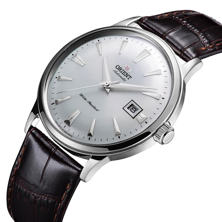 Men's Mechanical Watch White Dial, Stainless Steel Case with Leather Strap for Business and Daily Wear. An Elegant Gift for Men FAC00005W0