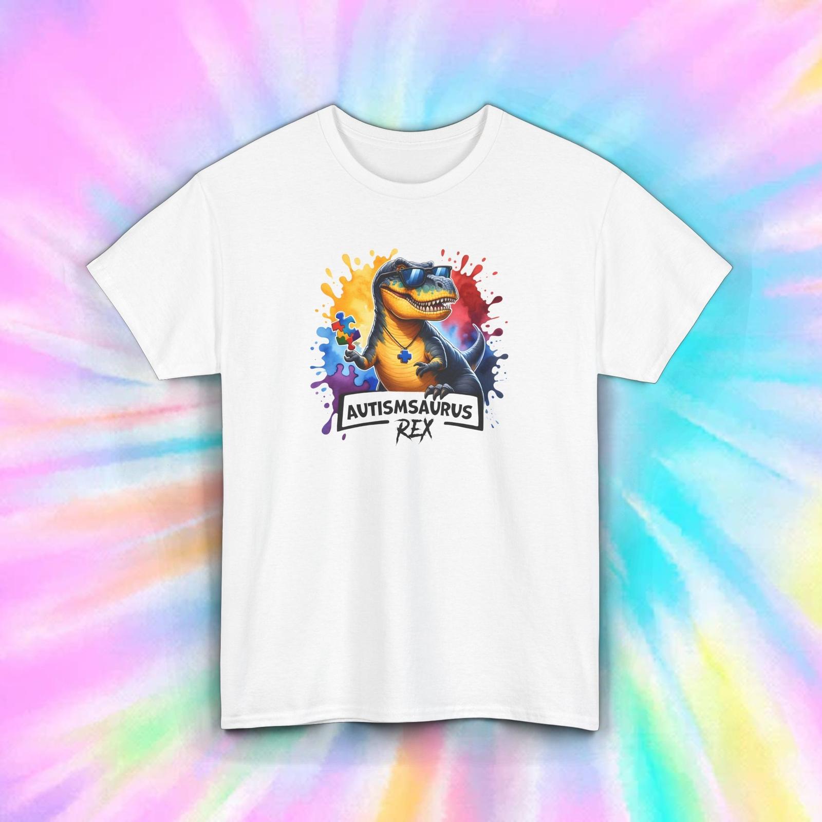 Autismsaurus Rex Funny Autism Awareness T-Shirt S-5XL Dinosaur Graphic Tee XXXXL
