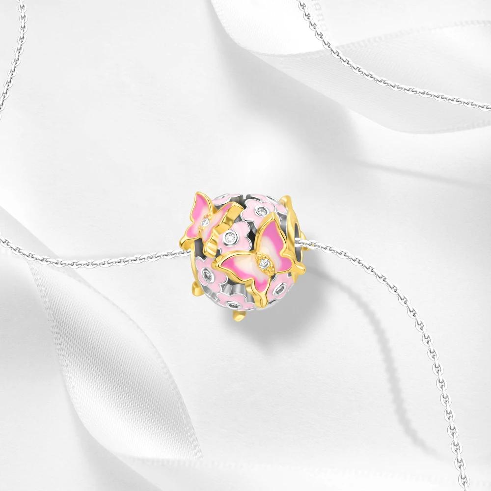 Měď Barevné Macešky Sedmikrásky Květiny Víla Elfové Motýl Přívěsek Korálek Vhodný pro Náramek Butik Sladěný Dárek