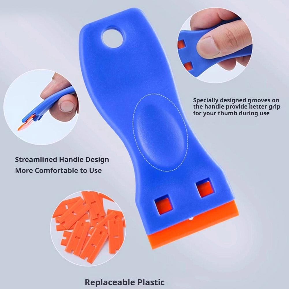 Multipurpose Car Wrap Scraper Set Plastic Blade Sticker Remover for Paint Safe Cleaning, Auto Glass Tint Film Applying Tools