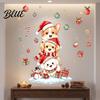 Watercolor Puppy Wall Stickers Christmas Decals, Stacked Dogs Stickers, Self‑Adhesive PVC Xmas Cute for Nursery Bedroom Living Room Home Holiday