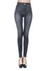 Women's Stretchy Slimming Faux Denim Cropped Leggings