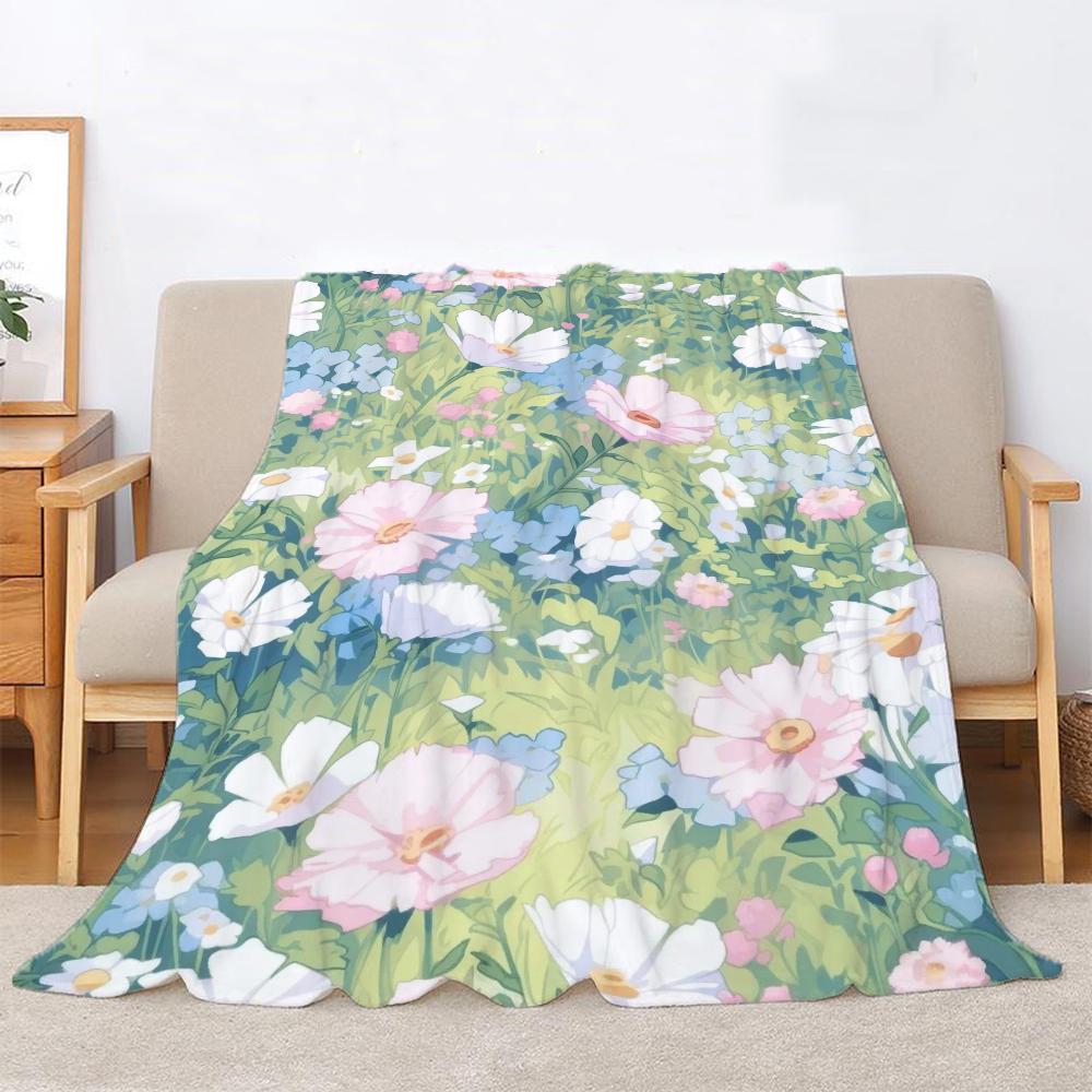 Flowers Will Bloom for You Kid's Blanket King Size Home Interior Fluffy Soft Blankets &amp; Throws Bed Throw Knitted Plaid Knee Nap