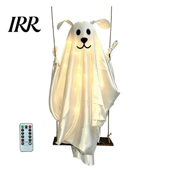 Durable Halloween Holiday Decor Hanging Ghost for Outdoor Decoration, Cute Flying Satin White Reusable Party Decorations Home, Tree, Porch,