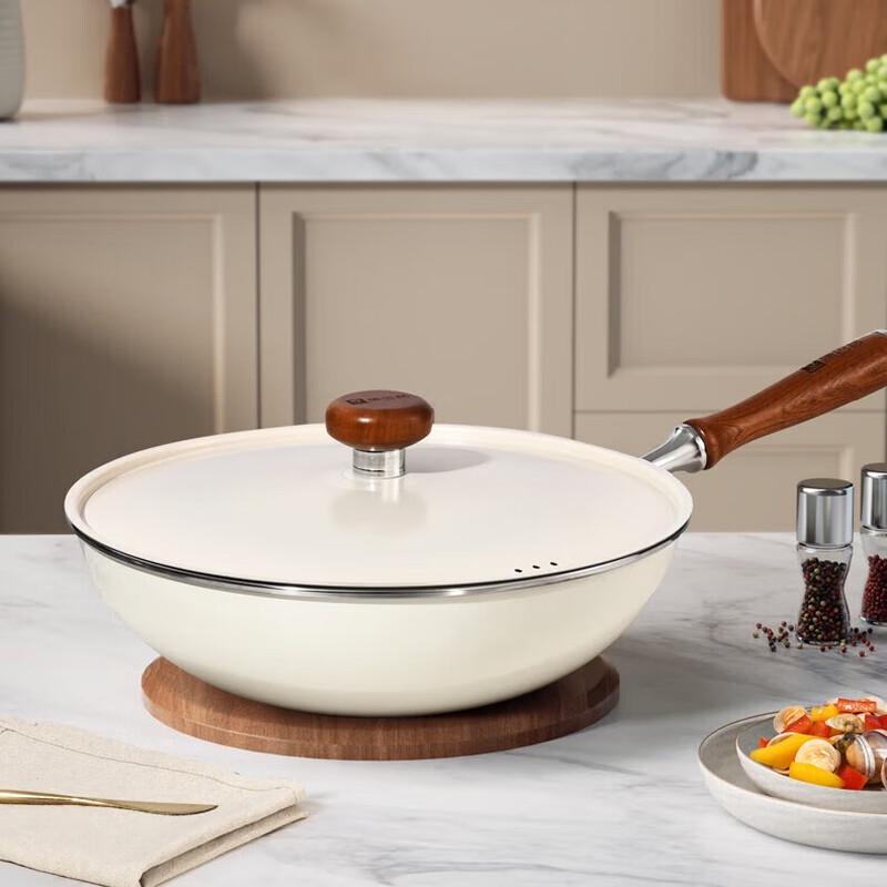 Combach 32cm Titanium Enamel No-Coating Wok