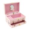 Princess Musical Jewelry Storage Box Decorative Jewelry Organizer Box with Drawer Bracelet Ring Holder Case for Girls Kids Gifts