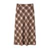2025 Winter Plus Size Retro Plaid Midi Skirt - Thick Wool for 130-320 Jin