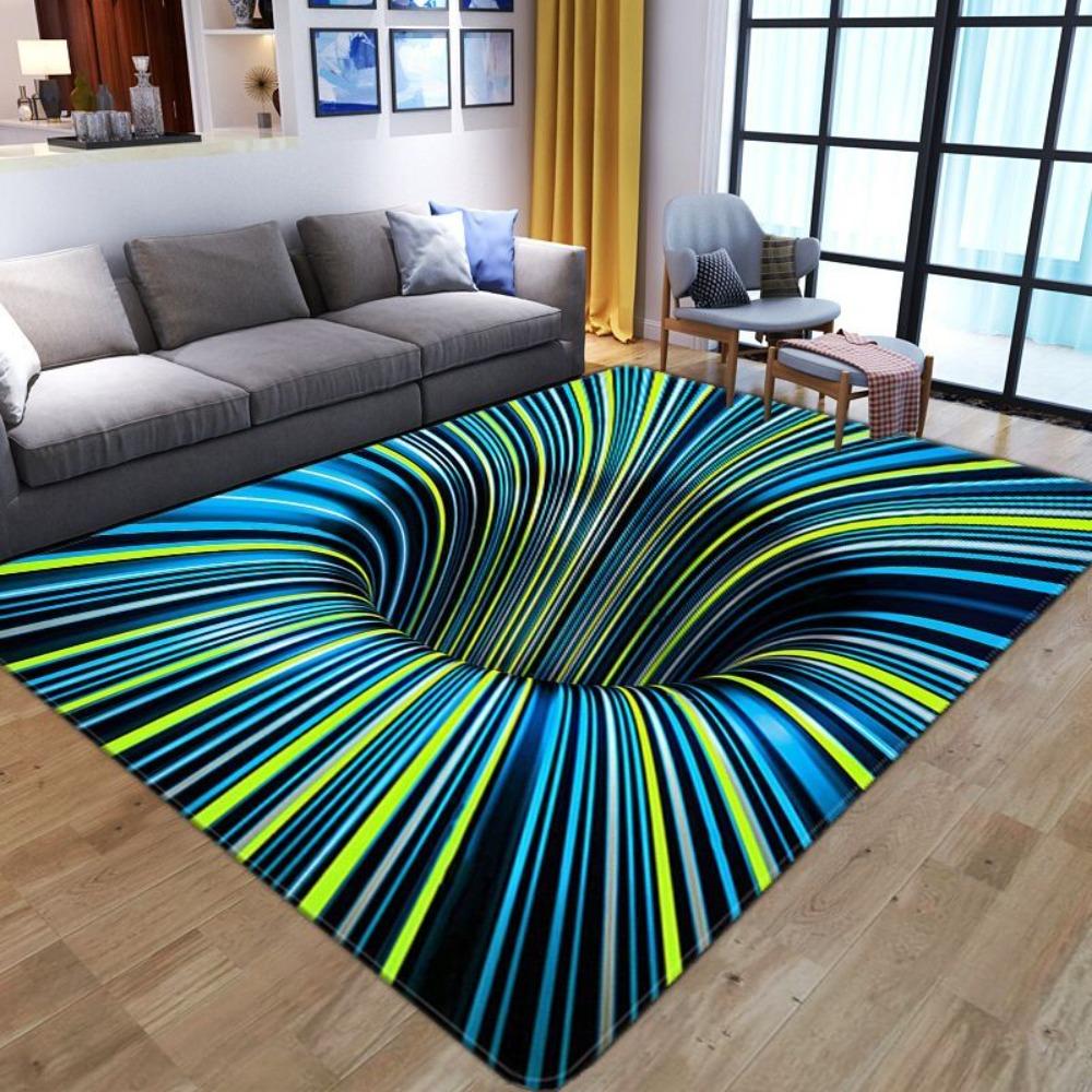 Purple Carpet Colorful Dizziness Vision 3D Printed for Home Living Room Bedroom Decor Non-slip Rug Floor Mat Comfortable Carpet