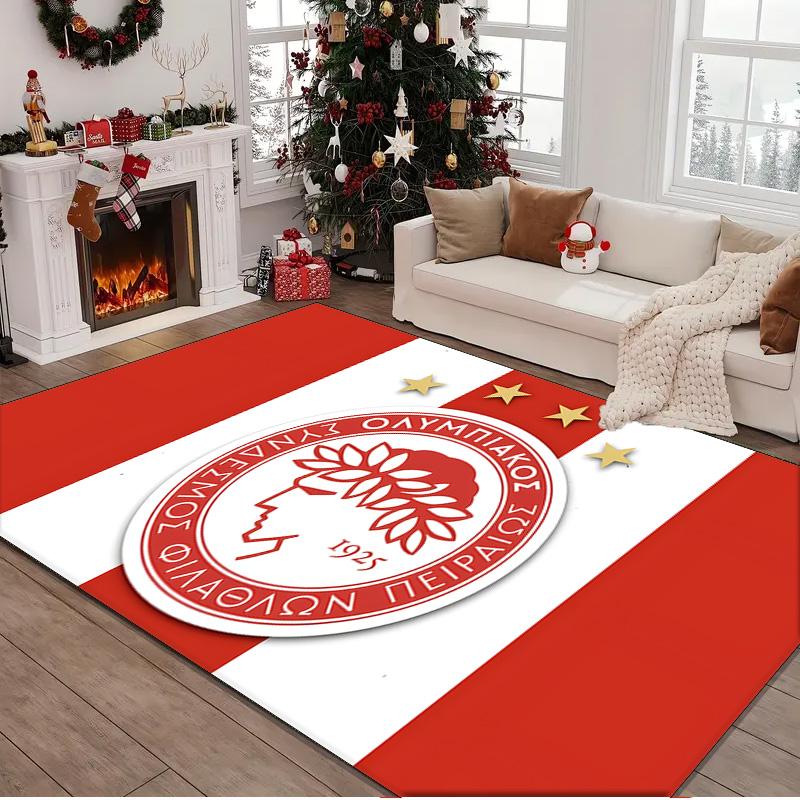 1PC rug Olympiacos Fc Team Crest Carpet, Chair Rug,Area Rug for Office Bedroom living rooms bedroom, Doormat decor Christmas fan gifts