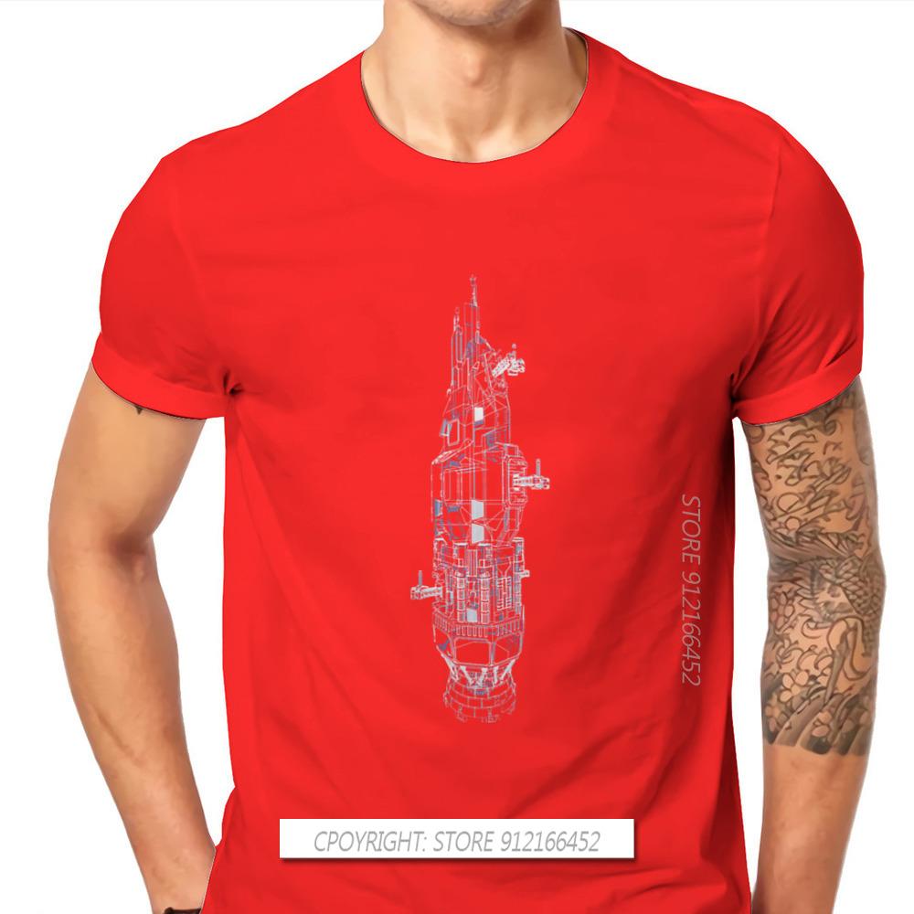 Rocinante Technical Blueprint TShirt The Expanse TV New Design Gift Idea T Shirt For Men CCCP Rocket Mars Graphic T-shirts