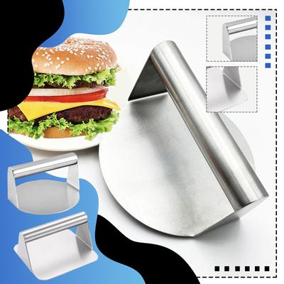 Fleischpresse aus Edelstahl, Fleischpastetchenpresse, quadratische, runde Fleischpressplatte, Hamburgerfleischpresse, Fleischpressplatte, Küchenwerkzeuge