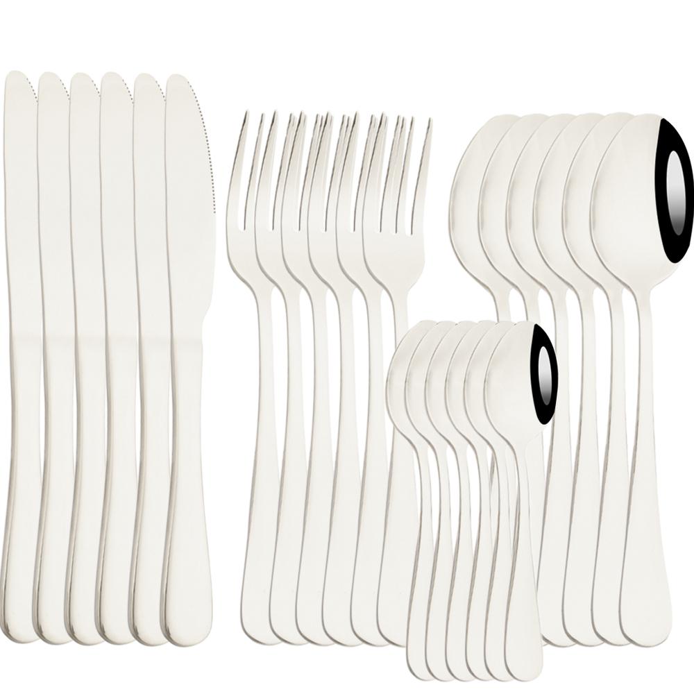 

AJOYOUS набор столовых приборов из нержавеющей стали, зеркало, 24 предмета, столовые приборы, нож вилка ложка, столовые приборы, набор столовых приборов, кухонное серебро