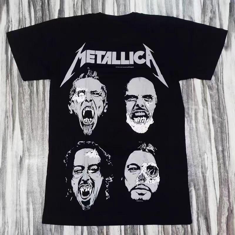 Hip-hop Rock Band Lettered Short-sleeved T-shirt Y2K Versatile and Fashionable Men's and Women's Top