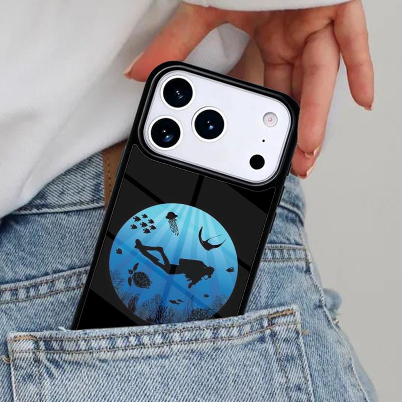 Scuba Diver Diving Phone Case for iPhone 17ProMax 12 13 14 15 16e 17 Pro Max Plus Air Cover