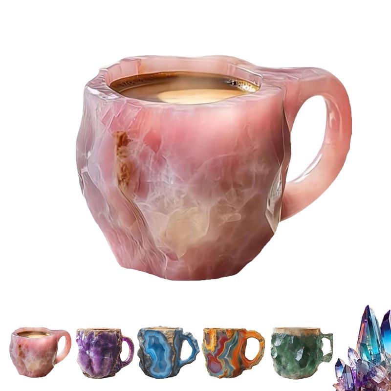 

8-цветная кружка из натурального оникса, новинка, кофейные чашки и кружки из минерального хрусталя, многоцветная агатовая кружка для кофе из минерального хрусталя C