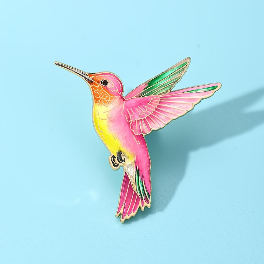 

Green Hummingbird Enamel Brooch, Fashion Decorative Lapel Pin, Casual Style Zinc Alloy Silicone Material рожевий
