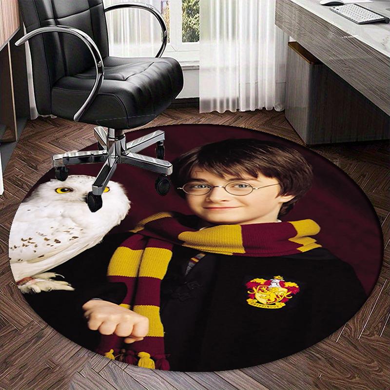 Harry Potter Printed Round Rug Carpet Chair Rug Area Rug Entryway Doormats,for Office Chair Living Room Bedroom Kitchen Room.