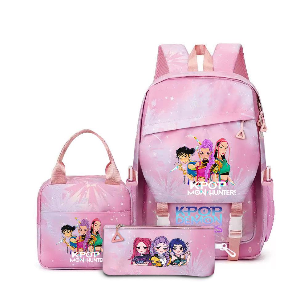 School Season Three-Piece Backpack Wind Academy Style High School Students Schoolbag Lightweight Backpack