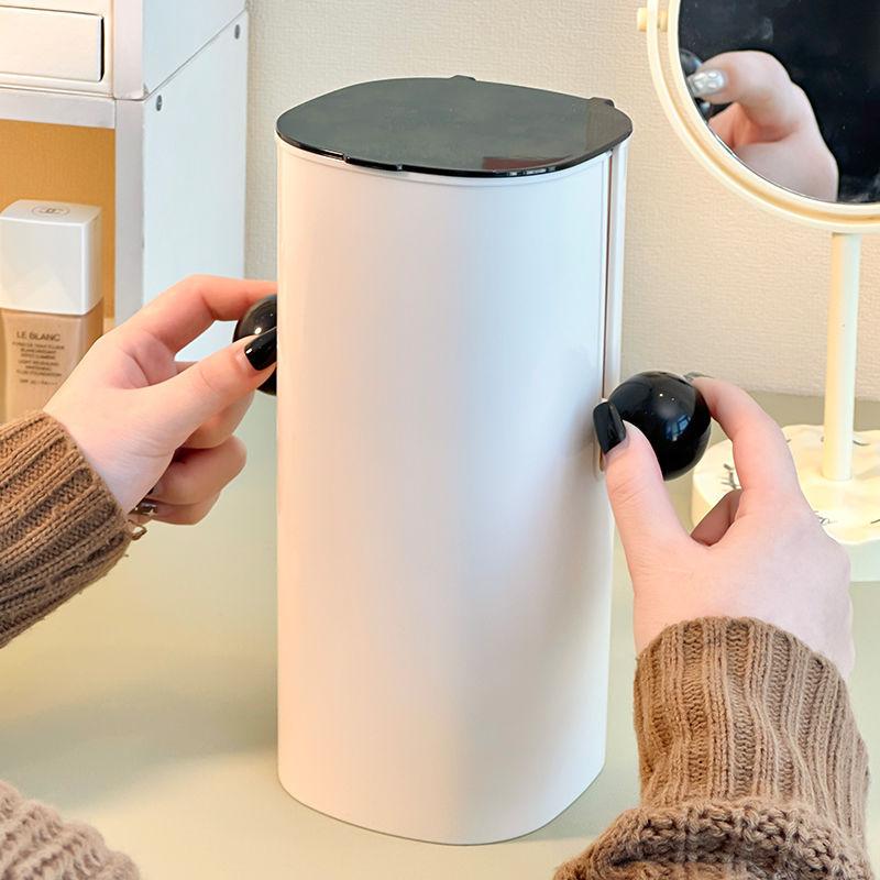 Cosmetic Storage Box with Automatic Lifting Four Grid Makeup Brush Storage Cylinder Nordic Style Room Decoration