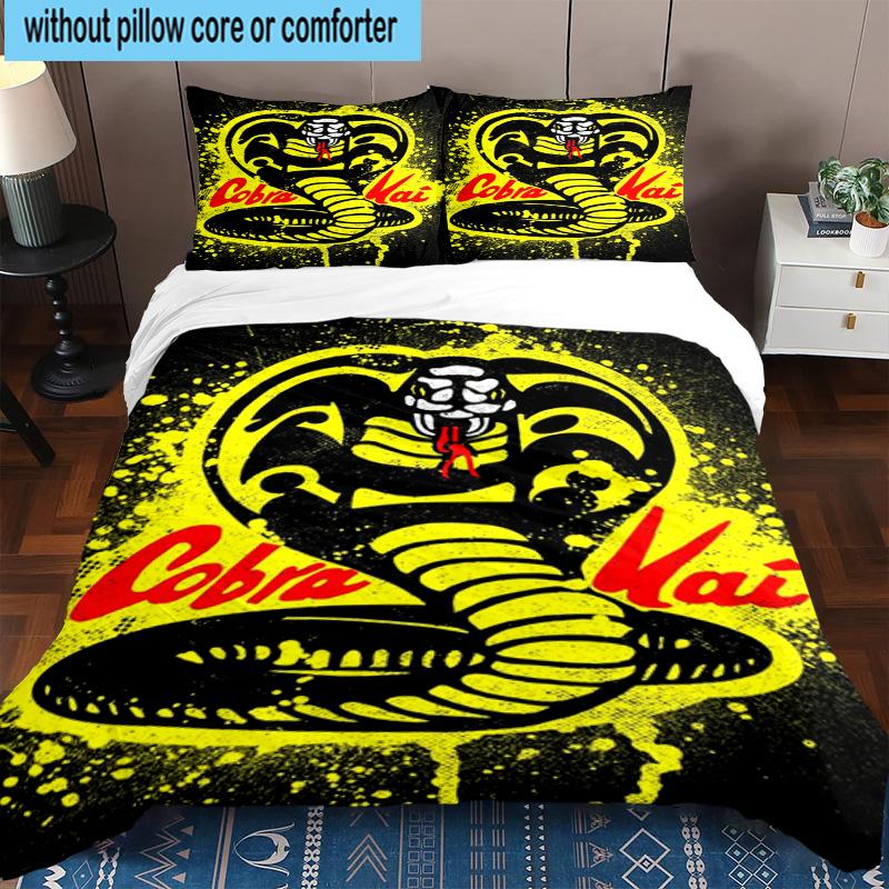 Cobra Movies Of The Fighters 3pcs Bedding,Including 1pc Duvet Cover And 2pcs Pillowcases Perfect for Christmas,Ideal for Bedroom, Dormitory