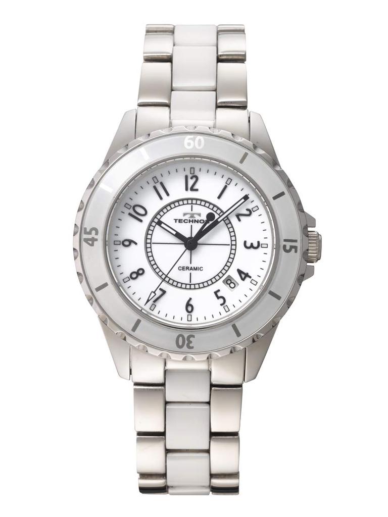 Pánské hodinky TECHNOS z nerezové oceli s keramickým řemínkem TSM917TW [] [TECHNOS]