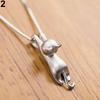 Women Silver Plated Lovely Jumping Cat Pendant Necklace Jewelry Gift
