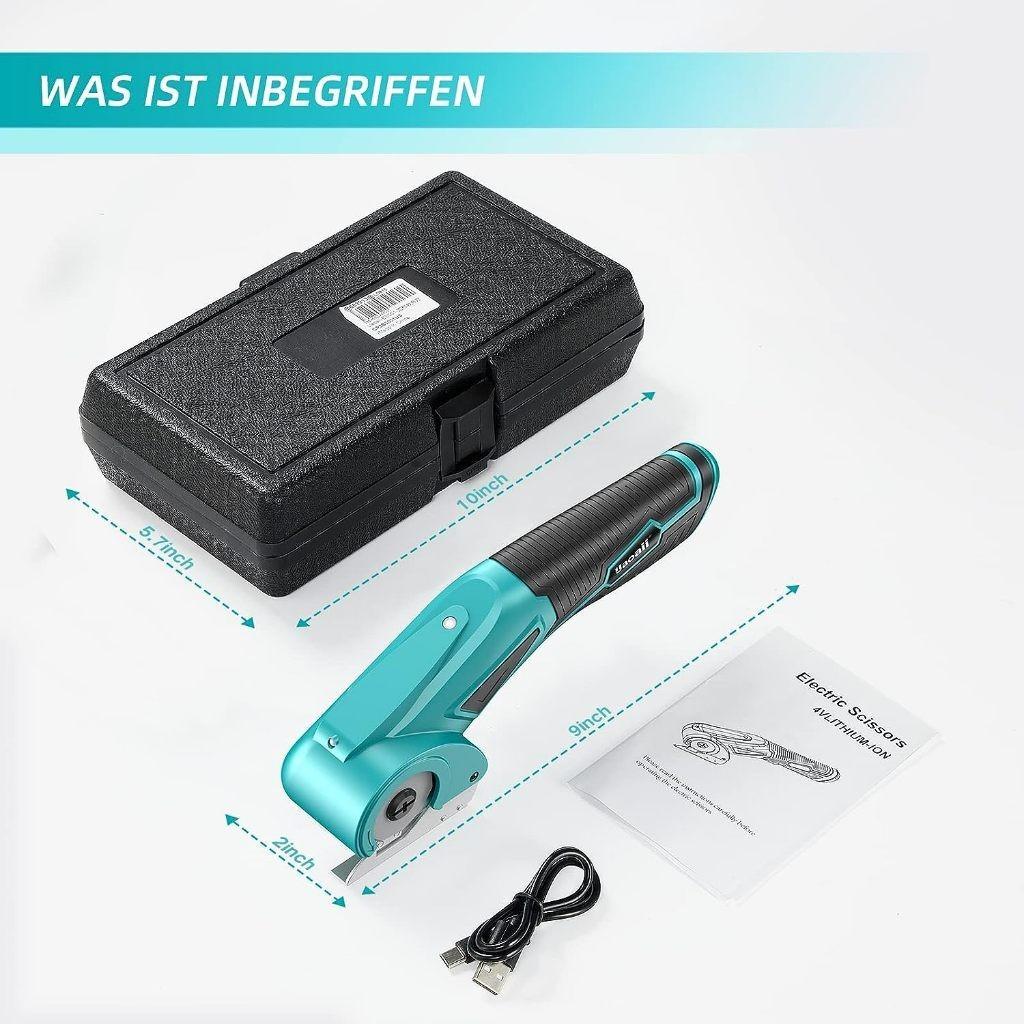 4V Cordless Portable Electric Scissors Electric Fabric Cutter Powerful Rechargeable Leather Felt Rotary Cutting Machine