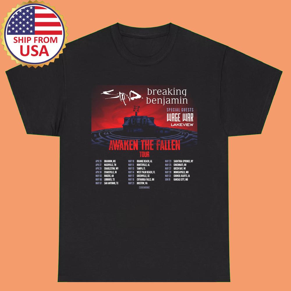 STAIND BAND AWAKEN THE FALLEN TOUR T Shirt Full Size S-5XL Unisex T-Shirt XL