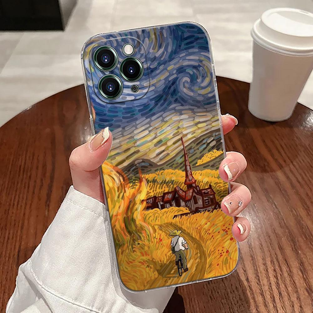Interesting Van Gogh Art Transparent Case For Apple iPhone 17 16 15 14 13 12 11 Pro Max Case 16 Plus 16E 17Air 17Pro Phone Cover