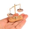 1PC Dollhouse Mini Balance Scales with 6 Weights, 1: 12 Scale Retro Mini Justice Scale Model, Dollhouse Scenes Cake Decoration