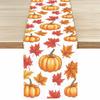 Thanksgiving Pumpkins Autumn Leaf Polyester Table Runners Wedding Decoration Durable Kitchen Dining Table Runners Party Supplies