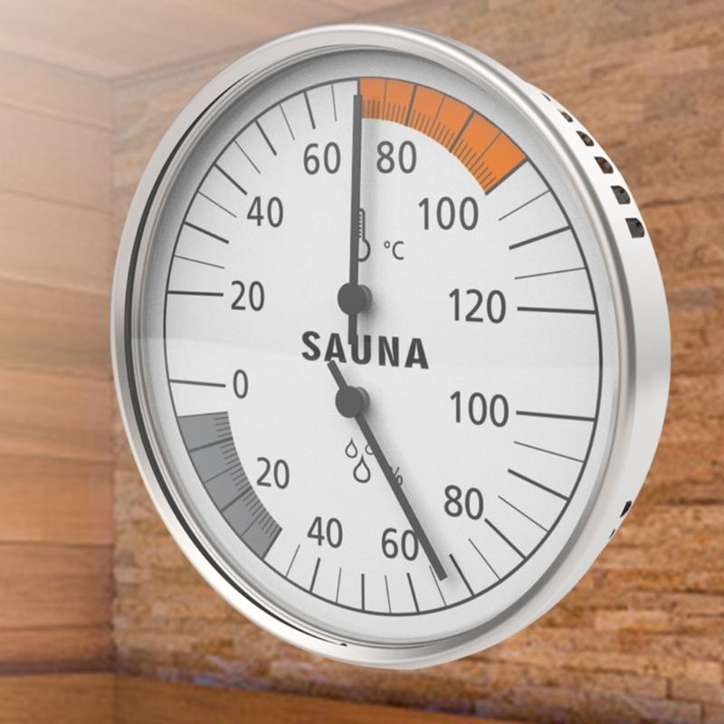Sauna Temperature Humidity Gauge Rustproof Housing Extreme Heat Resistant for Home Spas