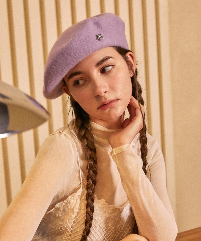 Elkebeullum Adorable Wool Light Purple Beret