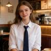 Unisex Schwarze Einfache Reißverschluss Krawatte Zum Anstecken Schlicht Elegant All-Match Faulenzer Krawatte Für Männer Frauen Schüler Uniform