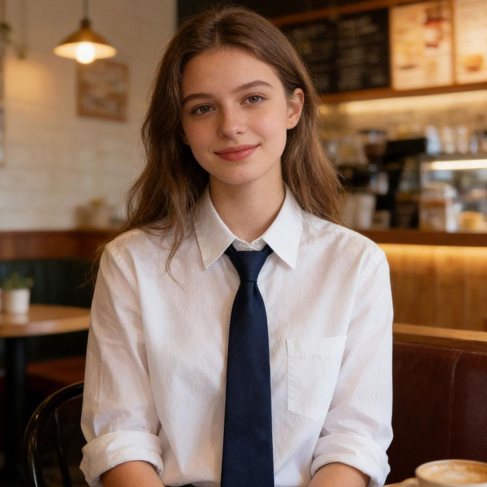 Unisex Schwarze Einfache Reißverschluss Krawatte Zum Anstecken Schlicht Elegant All-Match Faulenzer Krawatte Für Männer Frauen Schüler Uniform