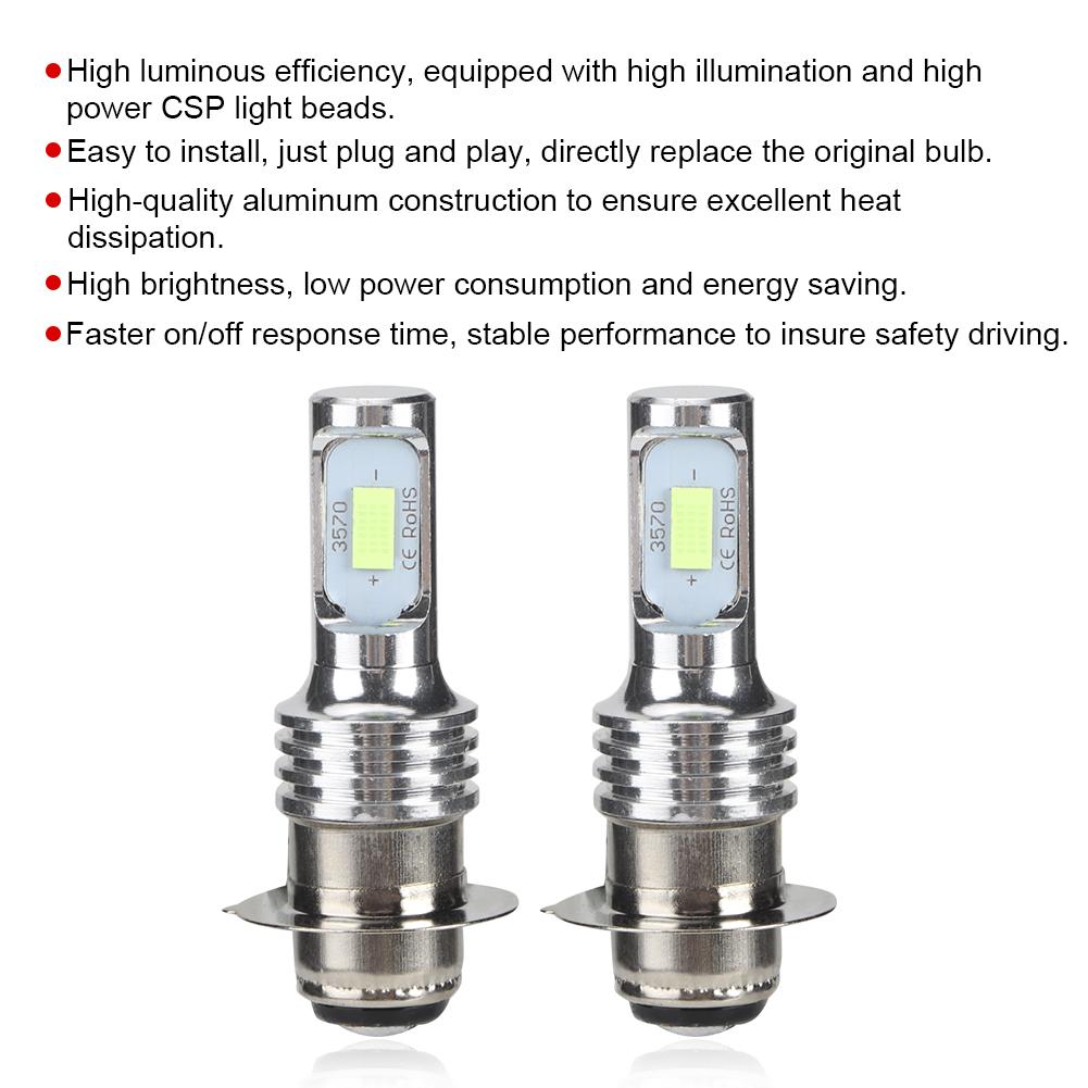 2Pcs H6 PISD 80W 8000K LED Fog Light Bulb Lamp Ice Blue12 24V Universal