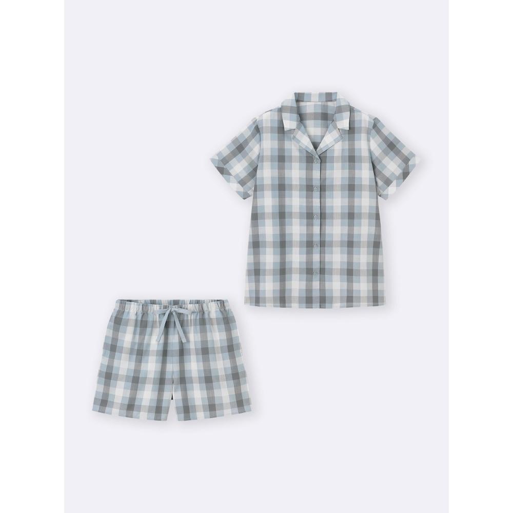 GU by Uniqlo Check Pajamas  Short Sleeve   Shorts  +e