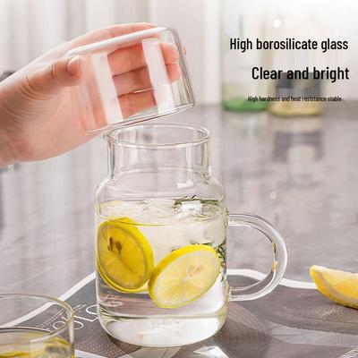 Large Capacity Heat-Resistant Glass Mug with Lid and Handle