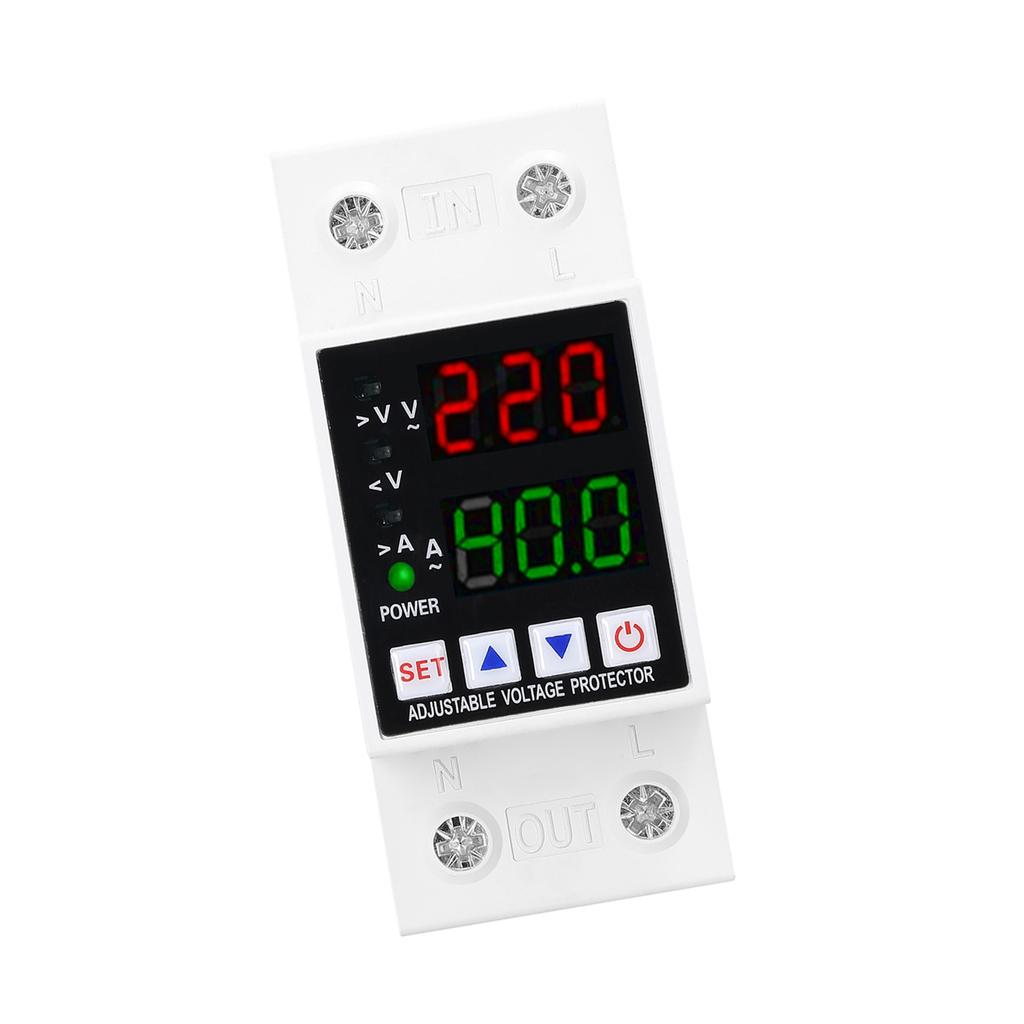 Dual Display Adjustable Voltage Protector Intelligent Over Voltage Under Voltage Over Current Protect Device Home Relay