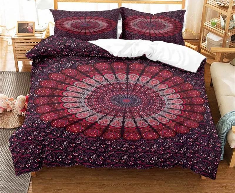 Bohemian Psychedelic Mandala Vzor Povlečení Set pro Dospělé Dětské Povlečení Set Přikrývka s 1 Přikrývkou 2 Povlaky na Polštáře