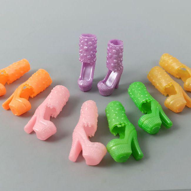 

5 пар/лот, пластиковые модные кукольные туфли для куклы Барби, сандалии на высоком каблуке, обувь для куклы Барби, 1/6, аксессуары для кукол BJD, игрушки разноцветный